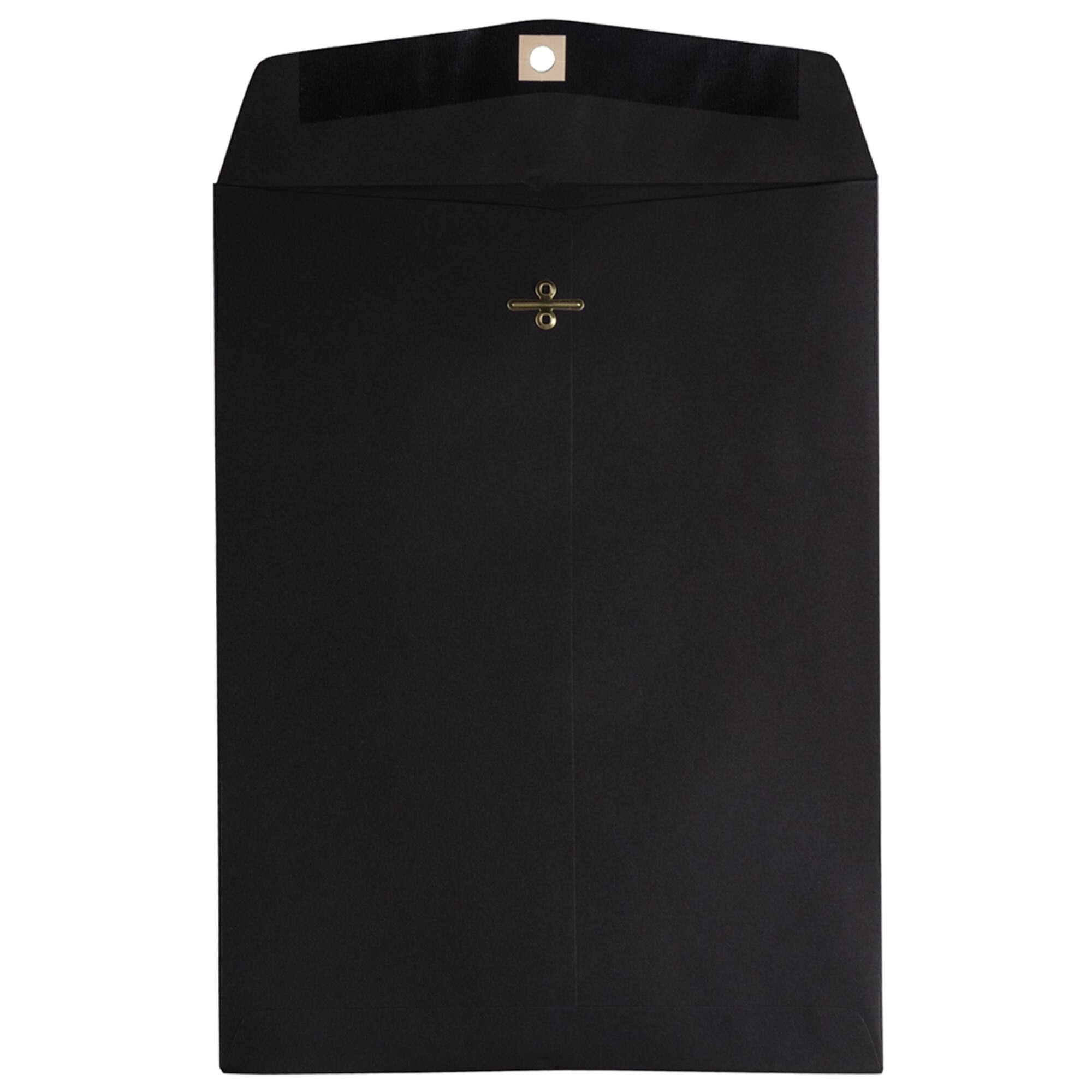 JAM Paper 9" x 12" Smooth Black Open End with Clasp Catalog Envelopes